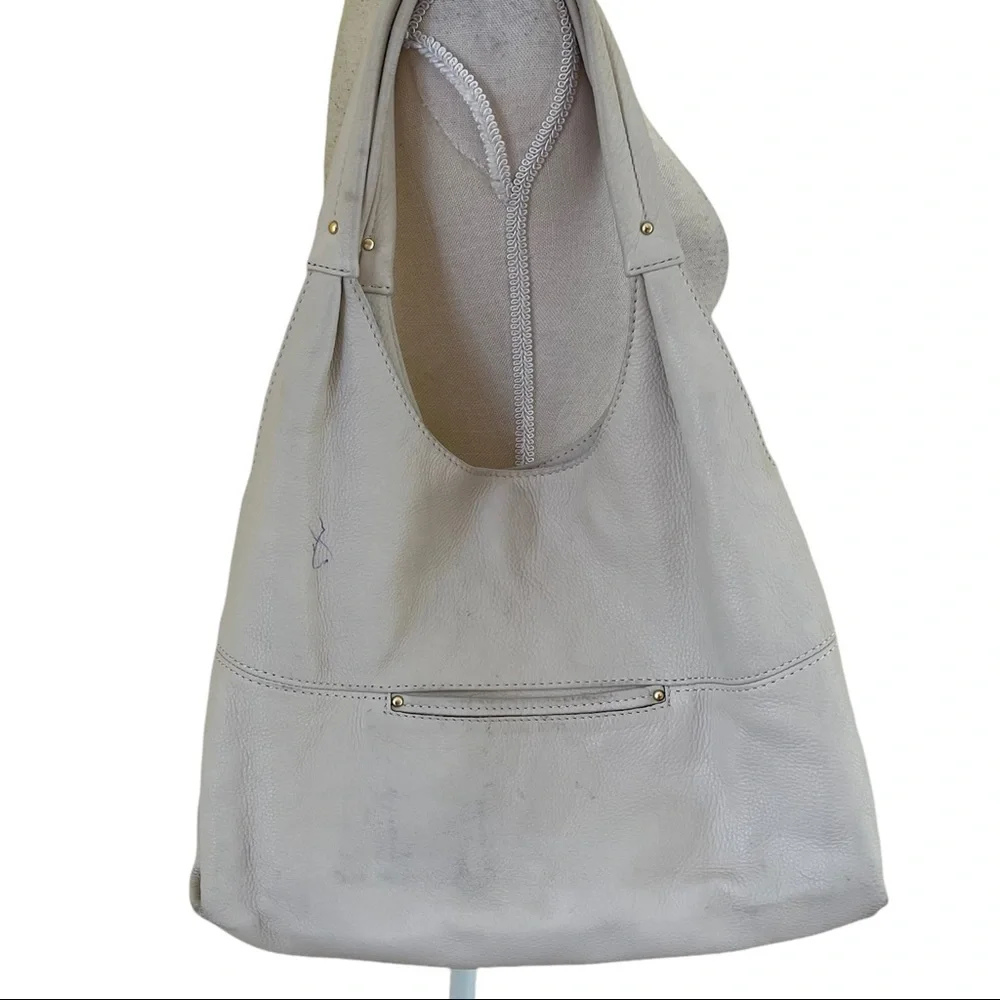 MICHAEL Michael Kors Cream Pebbled Leather Hobo Style Bag